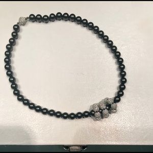 Black pearl & diamond necklace...looks so real!!!